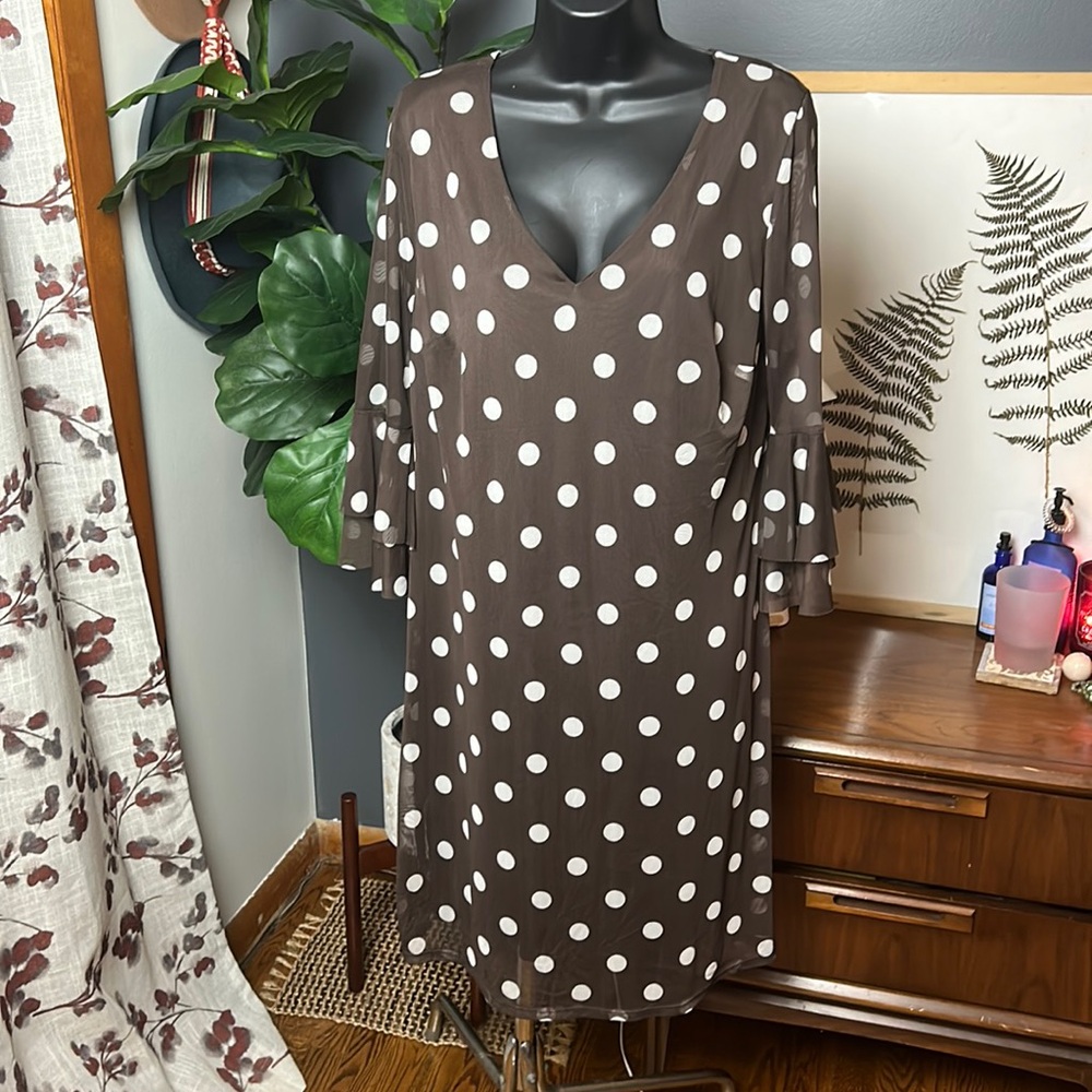 Polka Dot Brown Dress